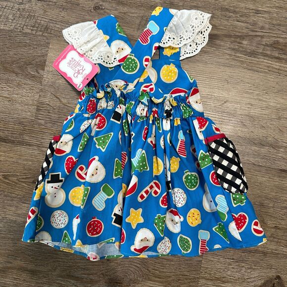 NWT Ricrac & Ruffles Girls Size 12 Months Christmas Jumper Dress Holiday - Picture 3 of 3